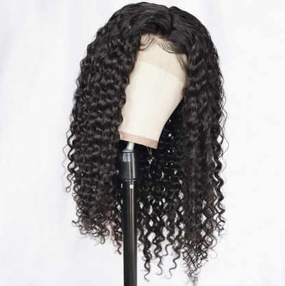 Deep Curly Human Hair - 13*4 Lace Frontal Wig
