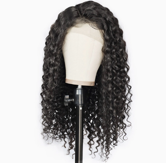 Deep Curly Human Hair - 13*4 Lace Frontal Wig