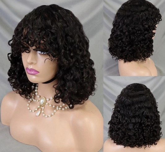Short Bob Human Hair -  200% Density Wig With Pre Bleached Knots