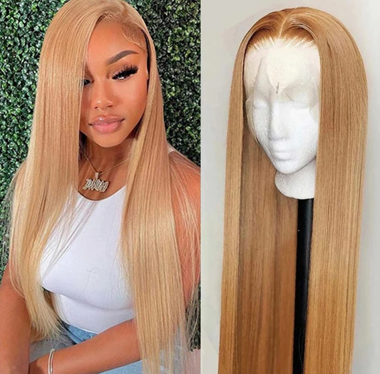 Brazilian Human Wig - Honey Blonde Straight Lace Wig