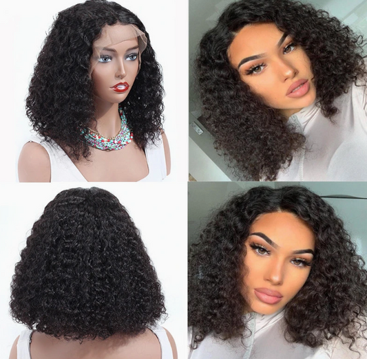 Afro Kinky Curly Wig -  Peruvian Remy Lace Front Human Hair Wigs