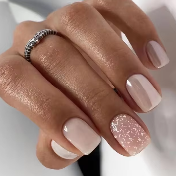 24 piezas de uñas postizas cuadradas cortas