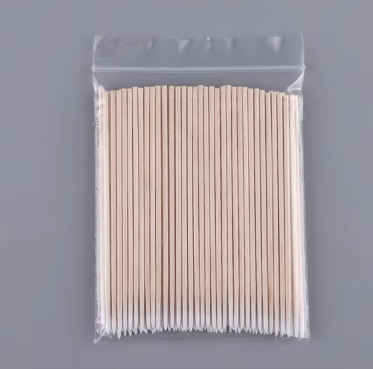 100 Pcs Cotton Tip Wooden Head Manicure Detail Corrector -  10cm