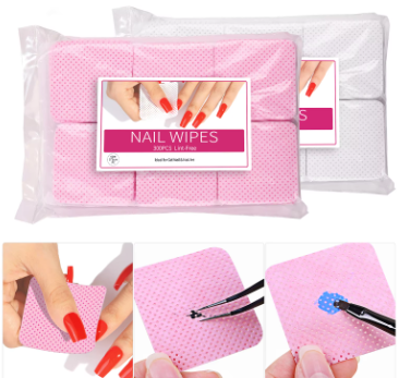 300 Pcs Lint-Free Nail Polish Remover Cleaning Pads - White